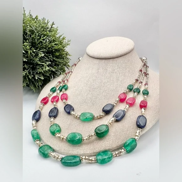 MULTICOLOR BEADED NECKLACE - Picture 6 of 6